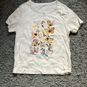 Beige butterfly tshirt